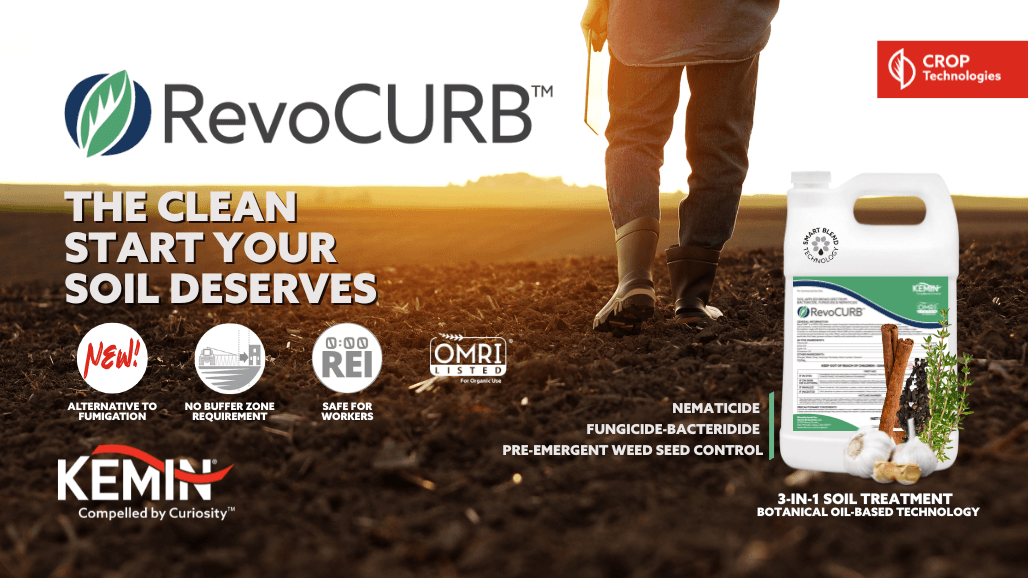 Kemin introduces RevoCURB™, a new safe and versatile soil treatment tool to address agricultural issues such as restrictions on fumigants and the requirements for buffer zones.